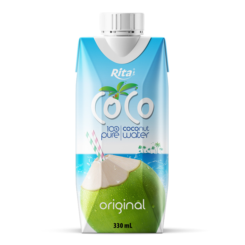 COCO 100 pure coconut water 330ml Paper box