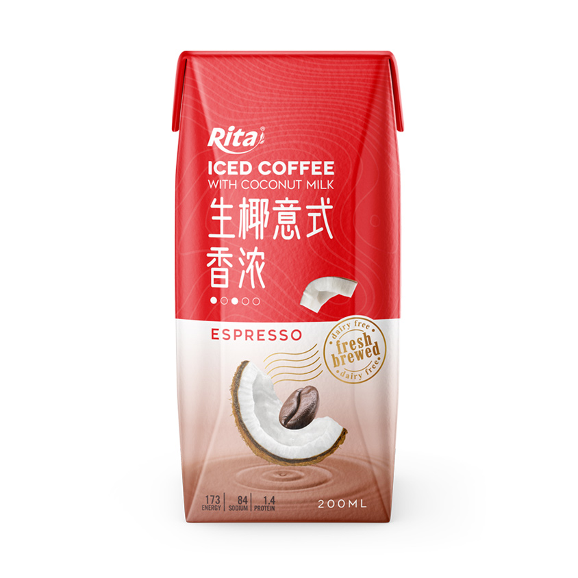 Iced coafe coconut milk espresso