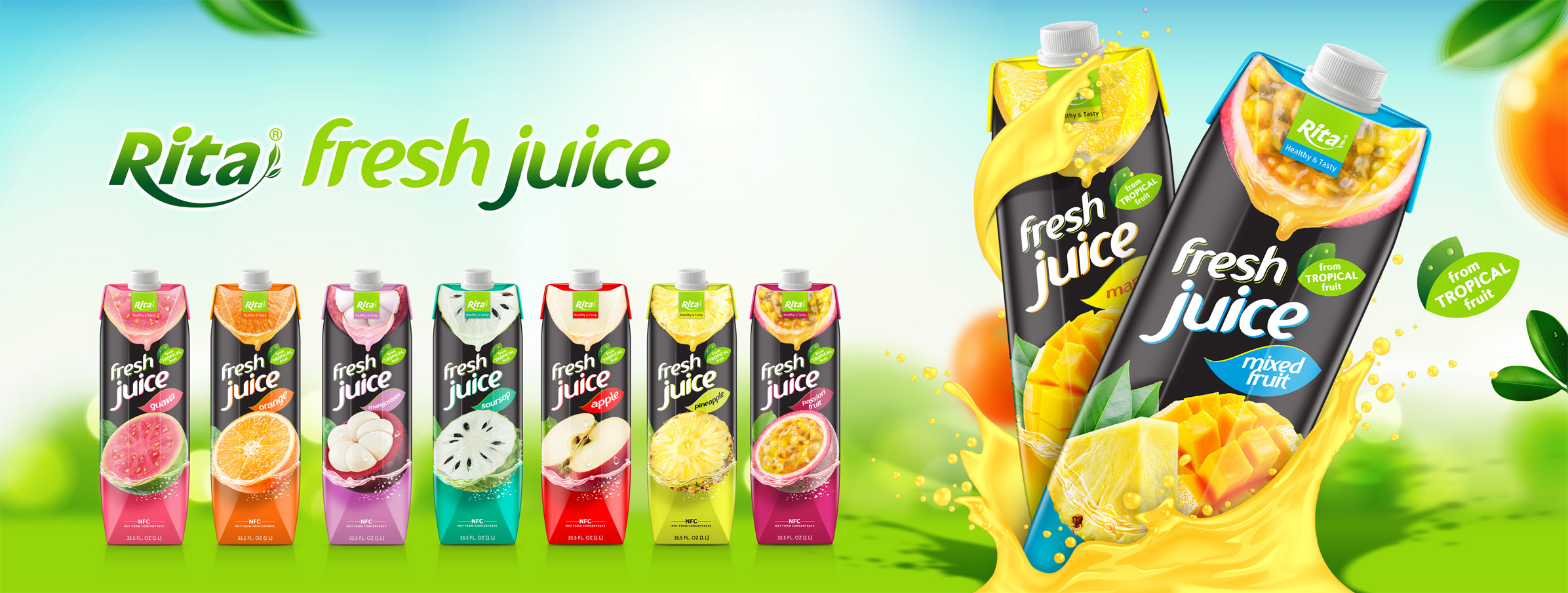 Rita frui juice 1L banner