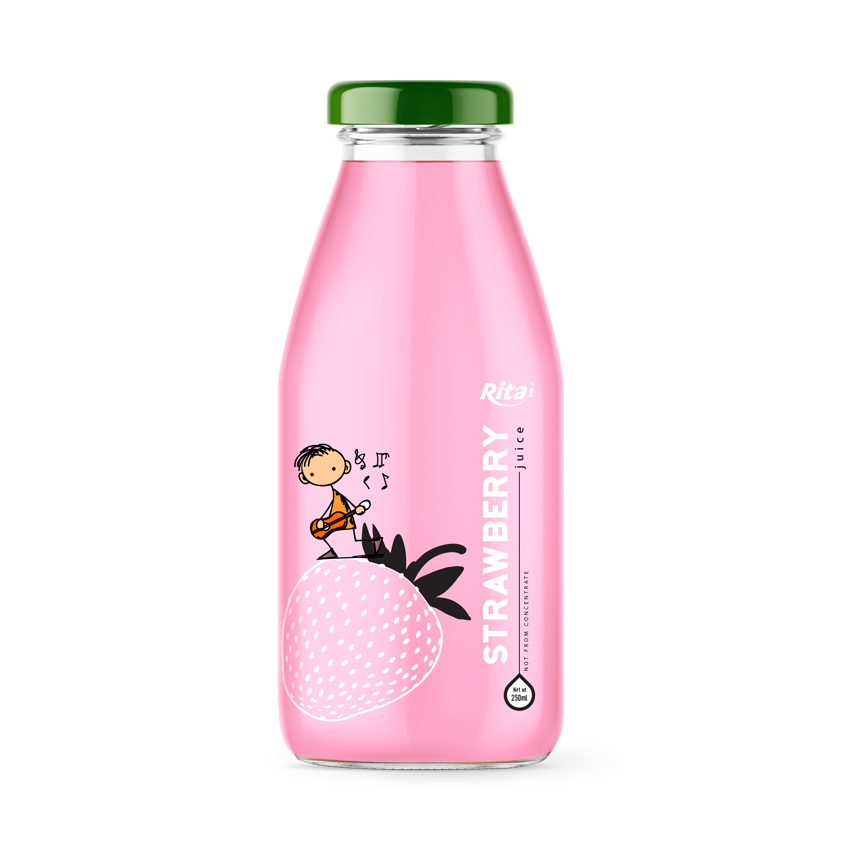 Strawberry 250ml Glass Bottle