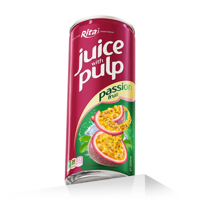 Fruit Juice Passion Fruit Juice Drink With Pulp 250ml Slim Can