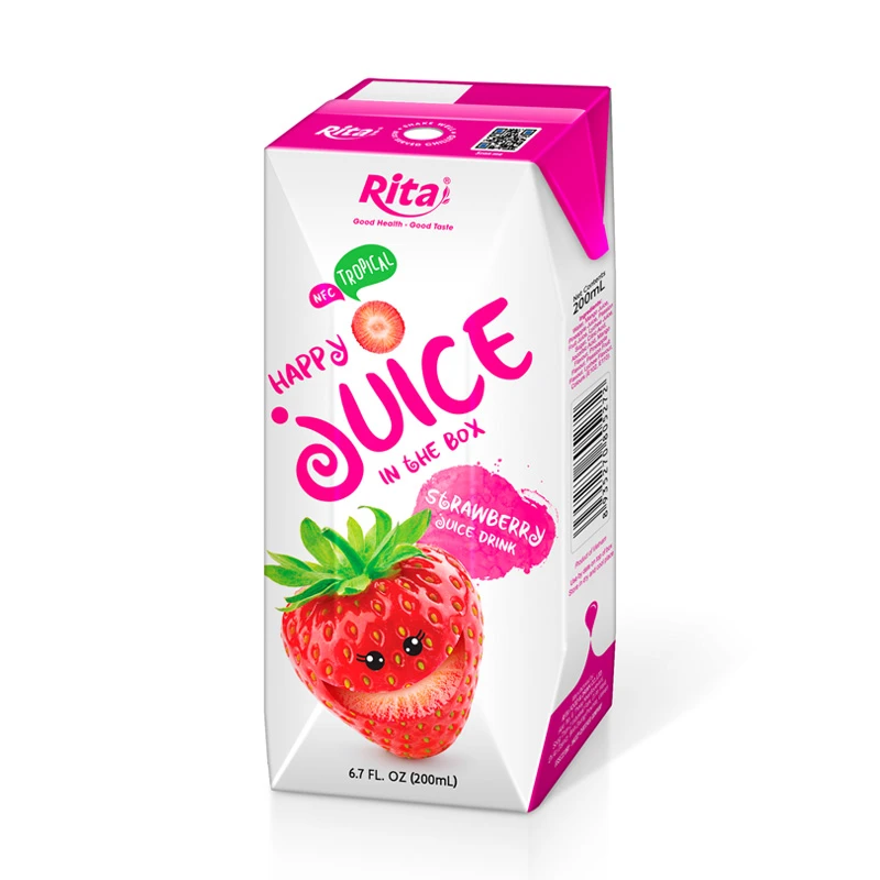 Fruit Juice Strawberry Juice 200ml Paper Box Rita Brand