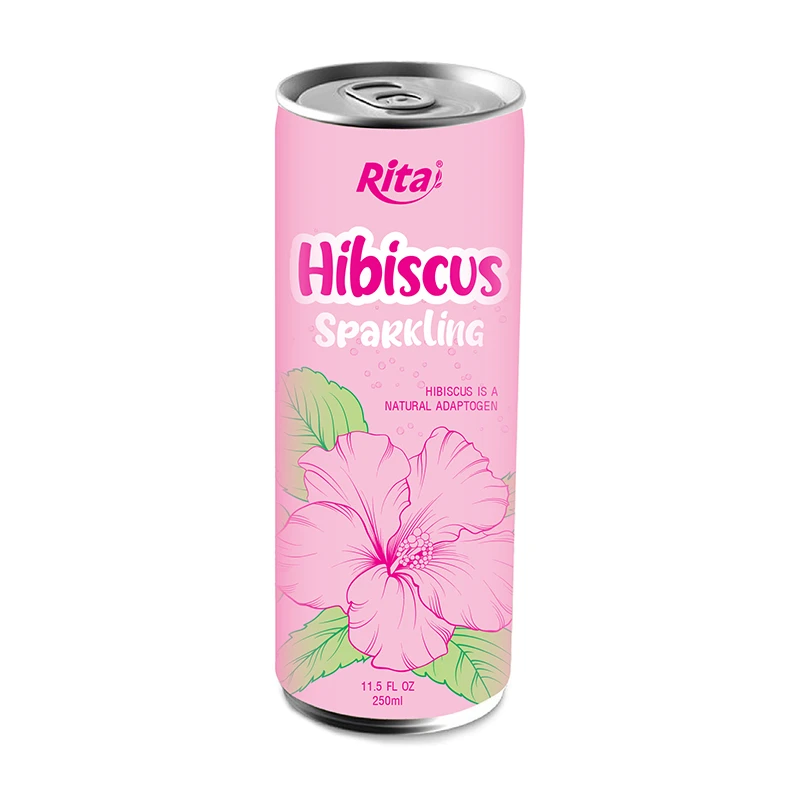 Carbonated Drink Sparkling Hibiscus Drink 250ml Can Rita Brand