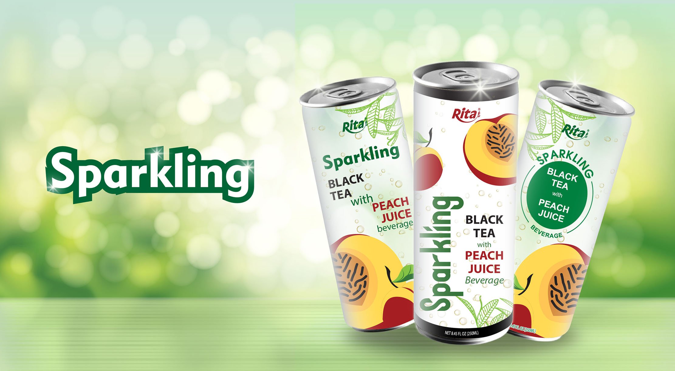 Sparkling tea peach 250ml poster 1