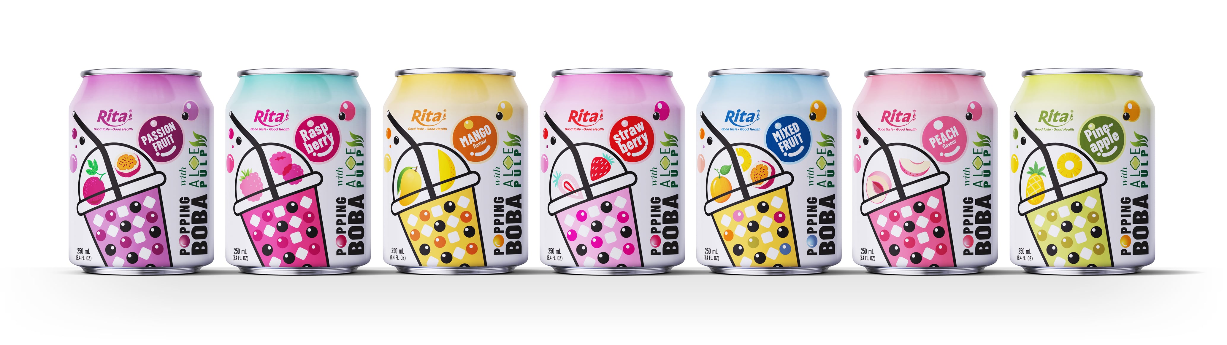Best RITA brand Popping Boba with Aloe Pulp and tropical fruit min