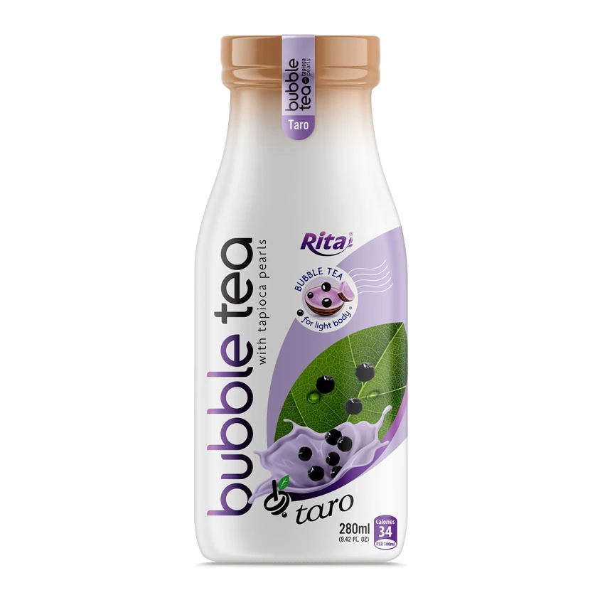 Tea Drink Private Label Bubble Tea With Tapioca Pearls And Taro Flavor