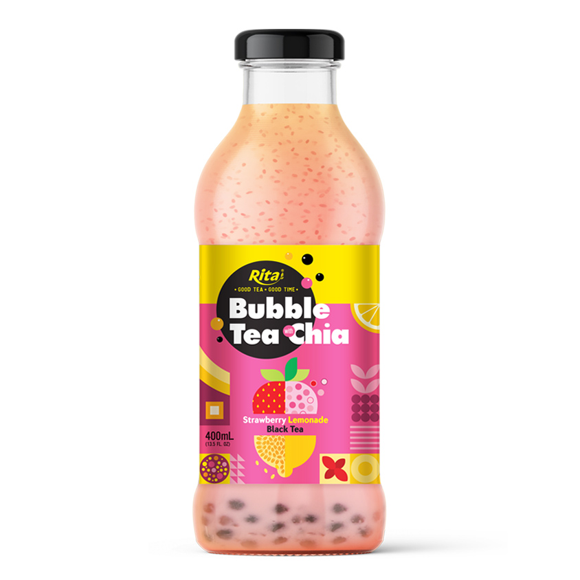 Bubble Tea with Chia Strawberry