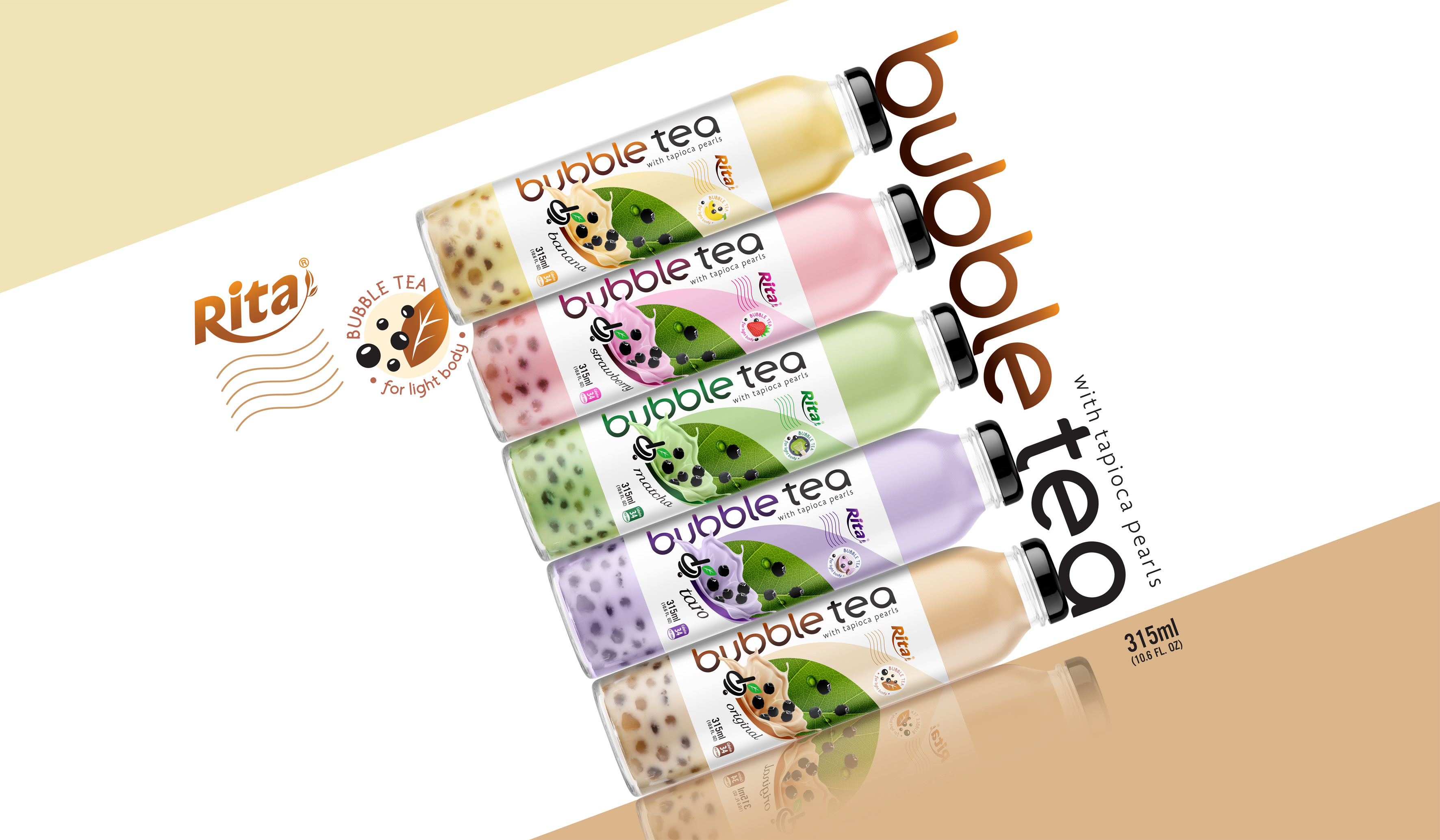 315ml glass bottle bubble tea