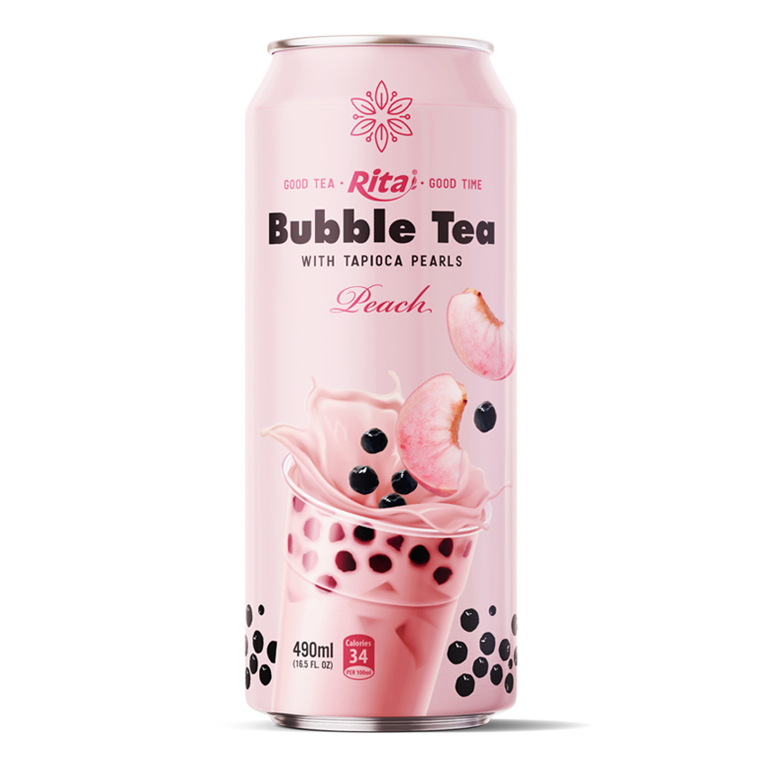 Bubble Tea 490ml can Peach
