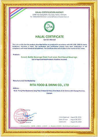 HALAL Cer of RITA