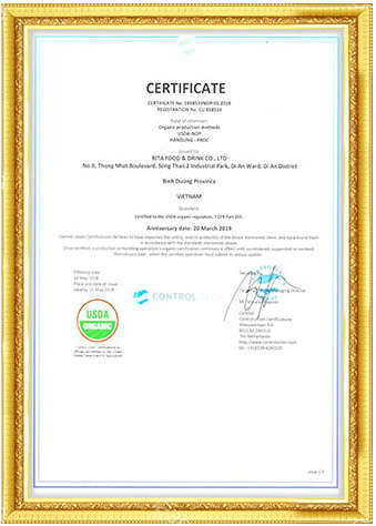 USDA Cer of RITA
