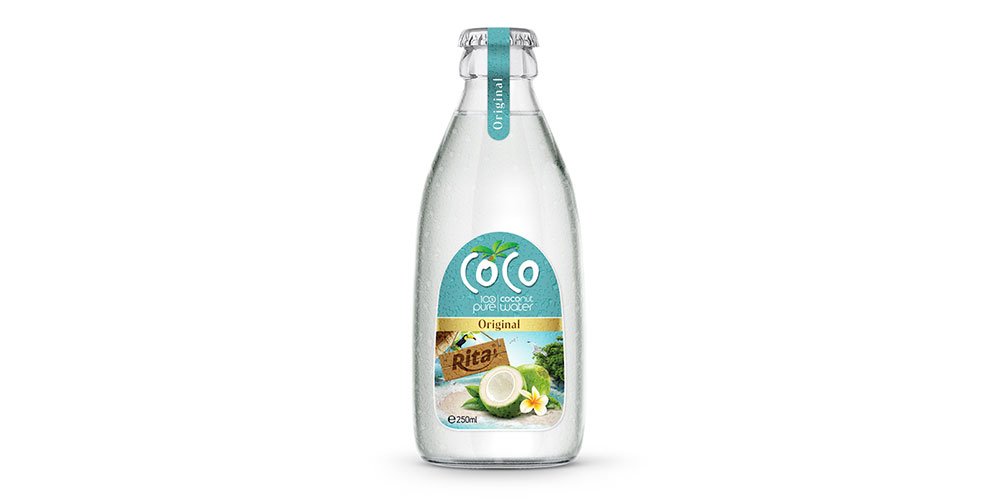 100% Pure Coconut Water Original Flavor 250ml Glass Bottle