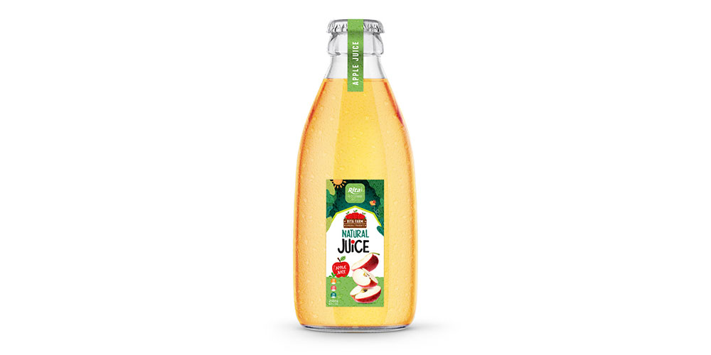Rita Brand Natural Apple Juice Drink 250ml Glass Bottle