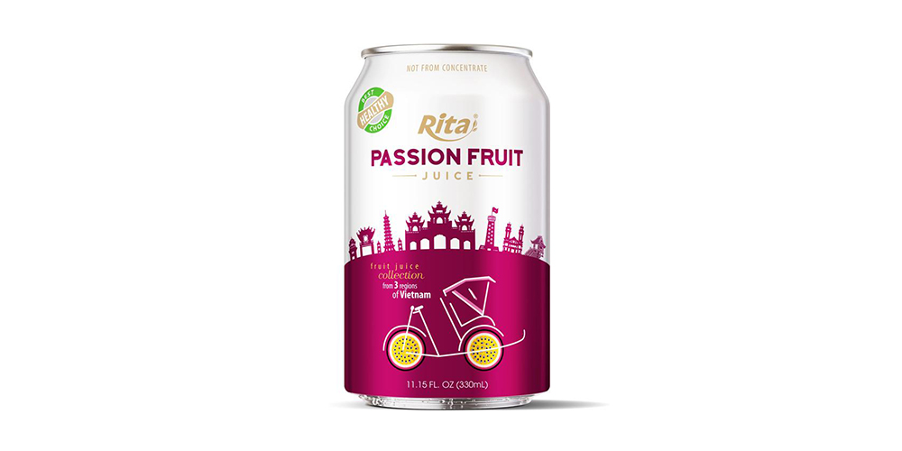 3 Regions Passion Fruit Juice Drink 330ml Short Alu Can