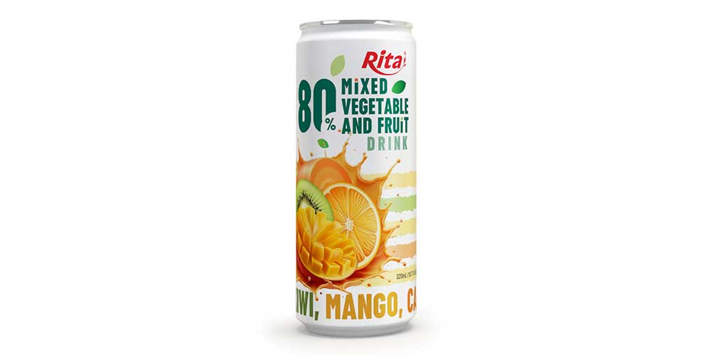 Healthy Mixed Vegetable Fruit Drink 320ml Sleek Can