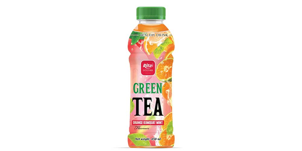 Wholesale Green Tea Orange Kumquat Mint 450ml Pet Bottle