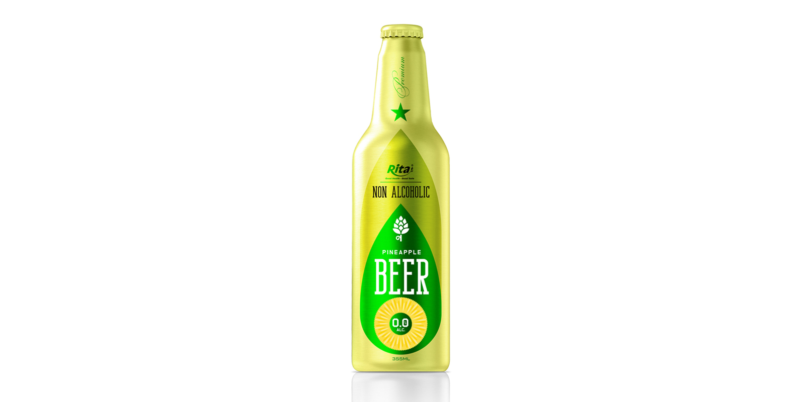  Non Alcoholic Pineapple Beer 355ml Alu Bottle Rita Brand 