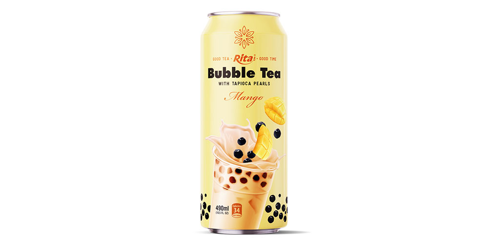 OEM 490ml Can Bubble Tea With Mango Flavor
