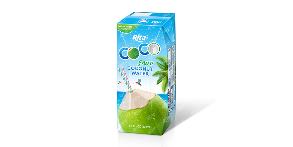 Pure Coconut Water 200ml Paper Box Rita Brand 