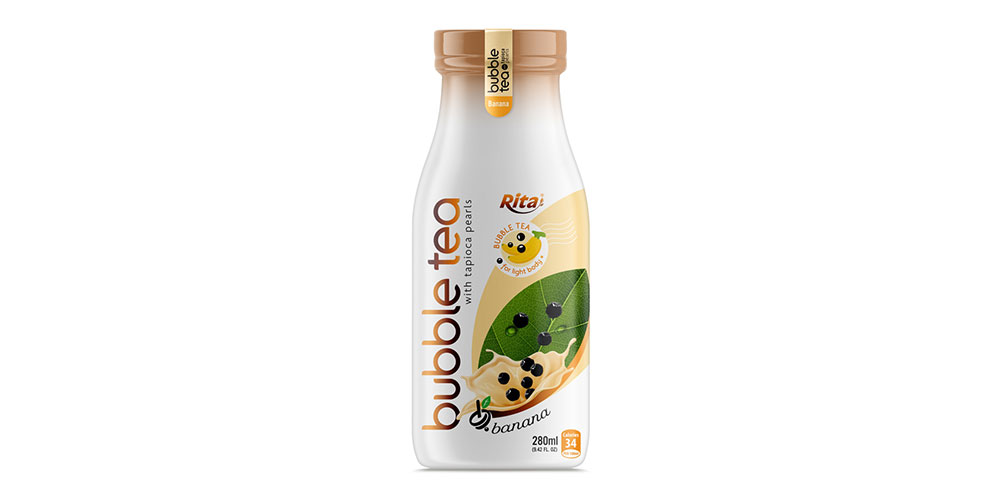 Supplier Bubble Tea With Banana Flavor 280ml Glass Bottle