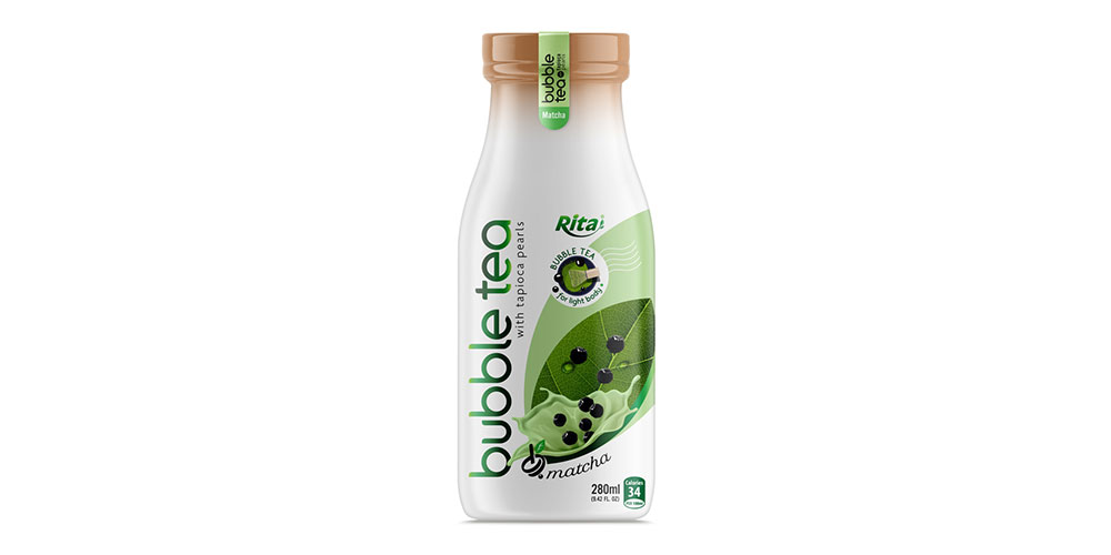 Supplier Bubble Tea With Matcha Flavor 280ml Glass Bottle