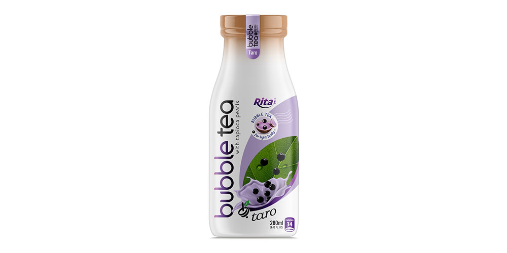 Private Label Bubble Tea With Tapioca Pearls And Taro Flavor