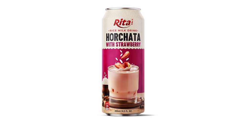 Good For Health 16.5 fl oz Can Horchata Mix Strawberry Flavor 