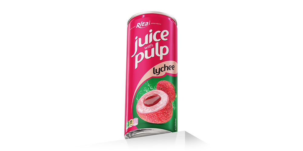 Lychee Juice Drink With Pulp 250ml Slim Can