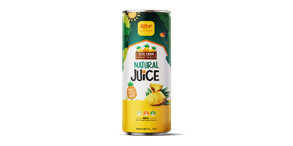 Natural Pineapple Juice Drink 250ml Alu Can
