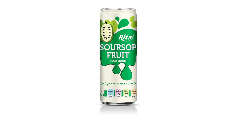 Soursop Juice Drink 250ml Sleek Can Rita Brand