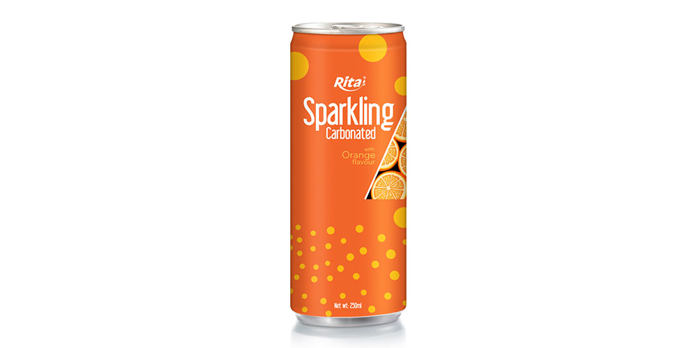 250ml Alu Can Sparkling Water With Orange Flavor 