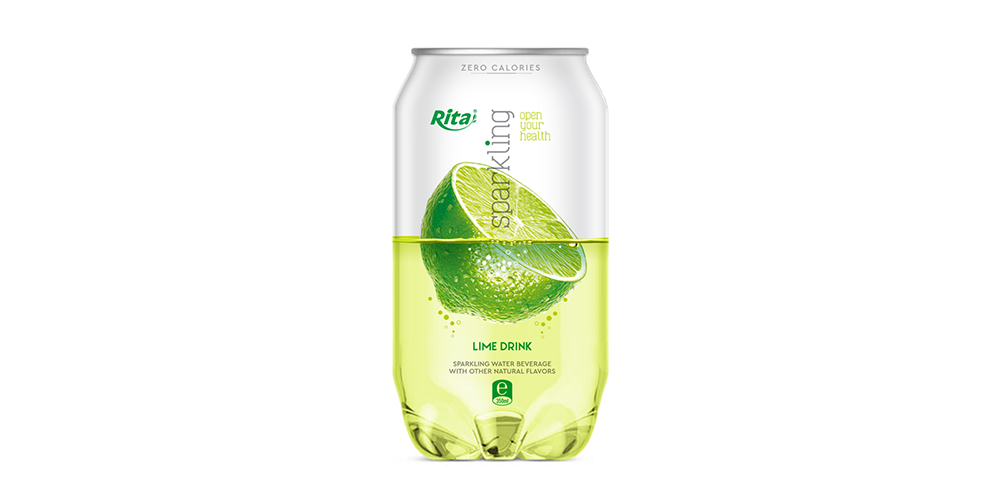 Sparkling Water With Lime Flavor 350ml Can Rita Brand