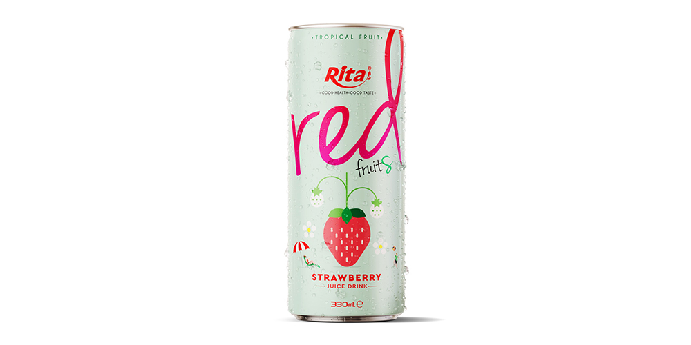 Strawberry Juice Drink 330ml Can Rita Brand