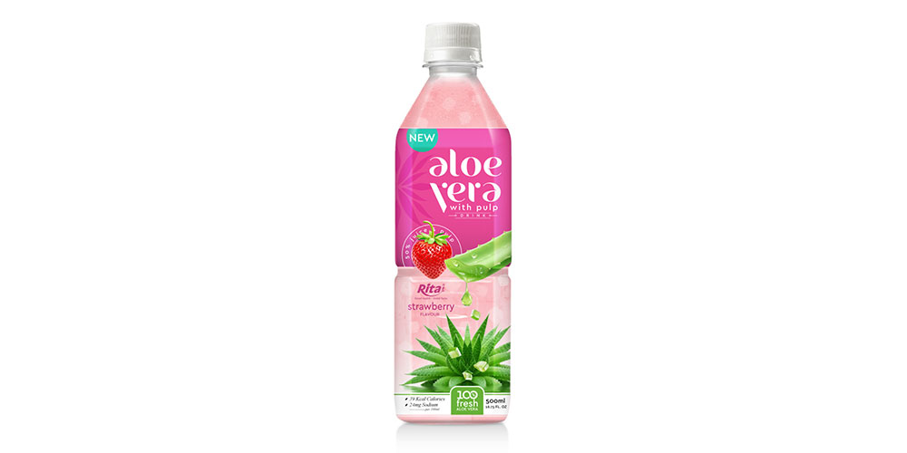 500ml Pet Bottle Aloe Vera With Strawberry Flavor