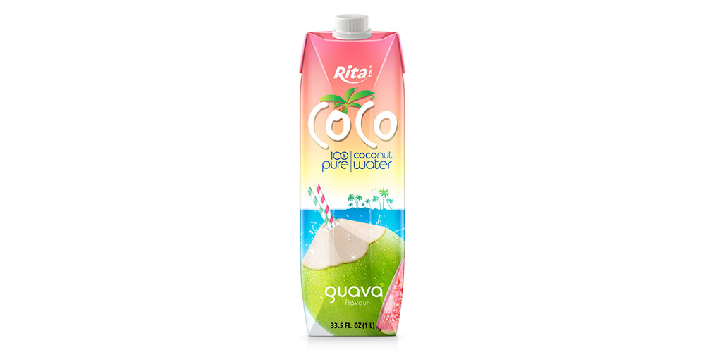 Natural Coconut Water Pink Guava Juice 1000ml Paper Box