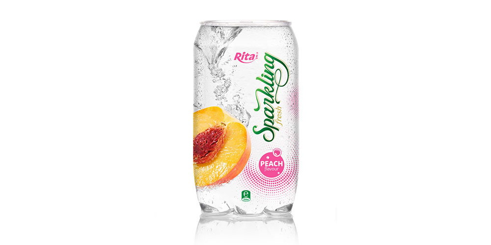 OEM Beverage Peach Flavor Sparkling  Water 350ml Can Rita Brand