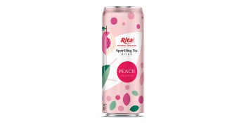 Sparkling-Tea-drink-non-alcoholic-peach-flavour-330ml-sleek-can