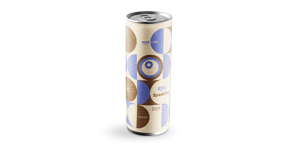 Sparkling Water With Blueberry Flavor 250ml Alu Can