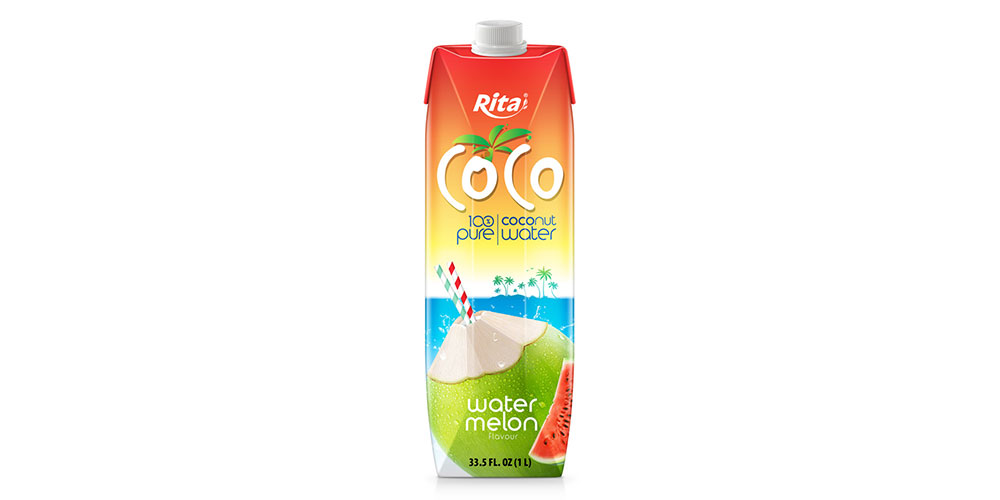 Supplier Pure Coconut Water Watermelon Juice 1000ml Paper Box